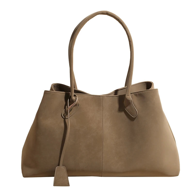 Faux Suede Solid Color High Quality Fashionable Versatile Handbag 2025 Women'S Product Hot Selling Large Capacity Shoulder Bag