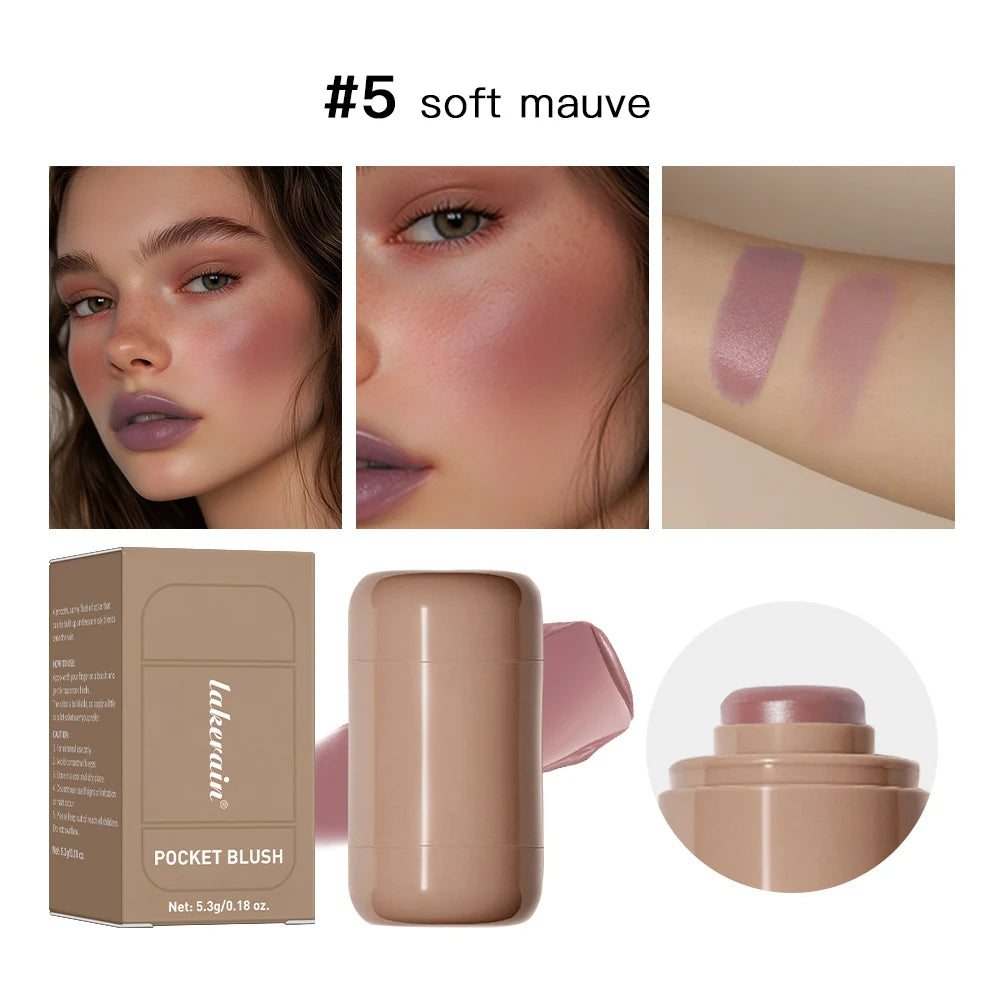 3-In-1Blush Stick Lasting Brightens Facial Cheek Stick Moisturizing Flash Lip Gloss Makeup Lip Gloss Face Rouge