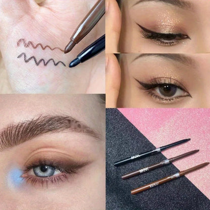 Waterproof Black Brown Eyeliner Gel Pencil Ultra-Fine Matte Smooth Quick Dry Non-Smudge Easy Wear Eyeliner Pen Makeup for Eyes