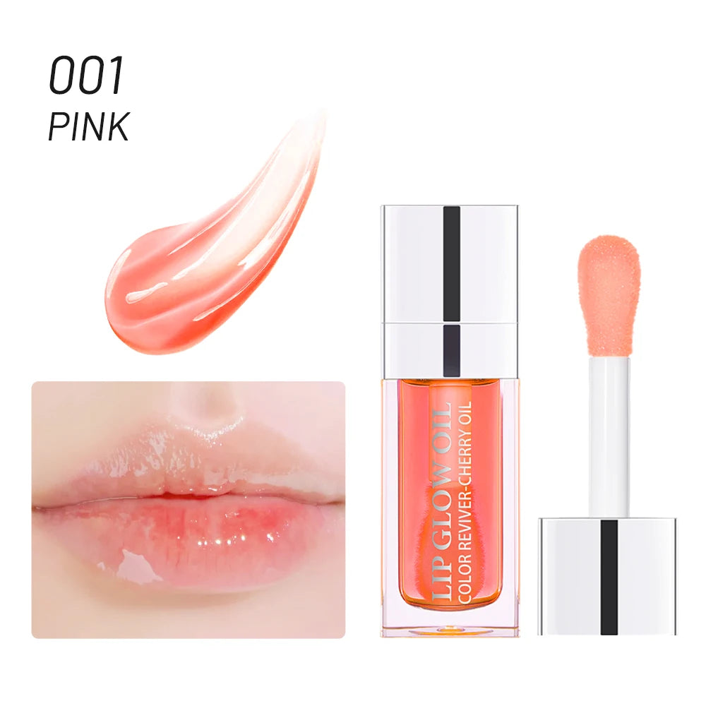 Crystal Jelly Moisturizing Lip Oil Plumping Lip Gloss Makeup Sexy Plump Lip Glow Oil Tinted Lip Plumper 6Ml 1 Piece