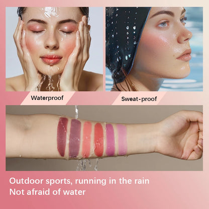 3-In-1Blush Stick Lasting Brightens Facial Cheek Stick Moisturizing Flash Lip Gloss Makeup Lip Gloss Face Rouge