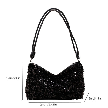 Black Spice Glitter Underarm Bag Casual Chic Chic Design Crossbody Shoulder Bag One Outfit