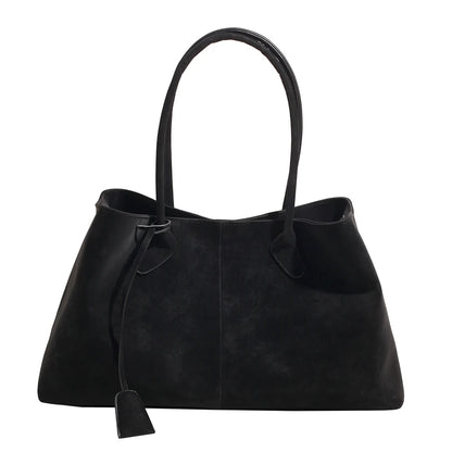 Faux Suede Solid Color High Quality Fashionable Versatile Handbag 2025 Women'S Product Hot Selling Large Capacity Shoulder Bag